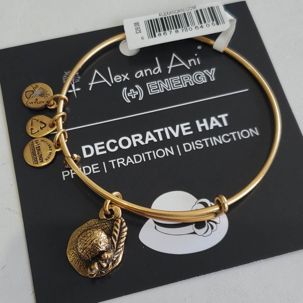 Alex and Ani Decorative Hat Empowerment Gold brac